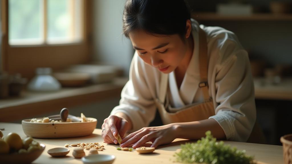 職人が手作業で製品を製造する様子