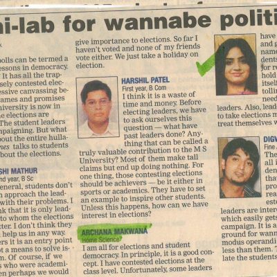 Article on College Election 9th Sept 2003