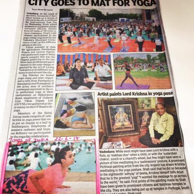 Mass Yoga session with differently abled kids got covered in times of india 22 june 2017
